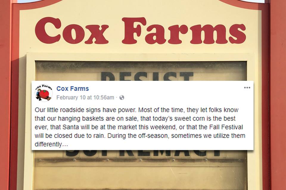 cox farm sign