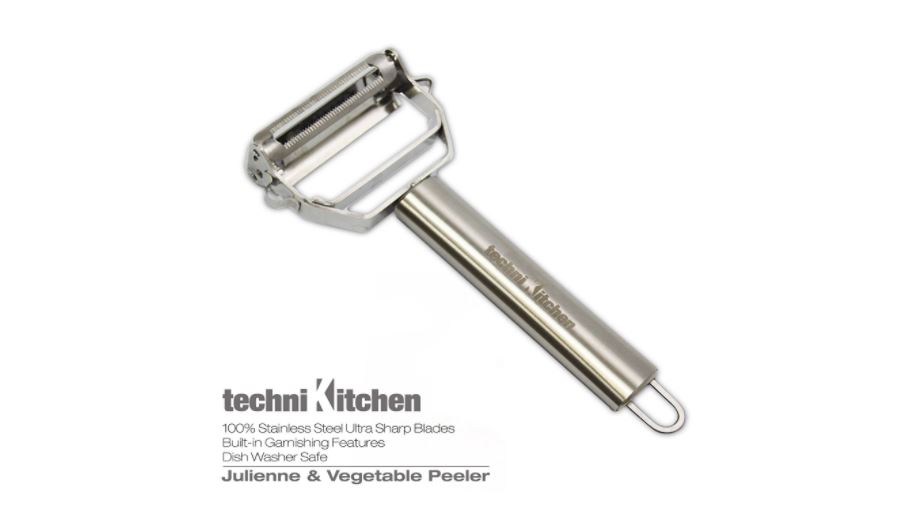 techniKitchen Professional Julienne & Vegetable Peeler Ultra Sharp Blades 100% Stainless Steel available on Amazon click here